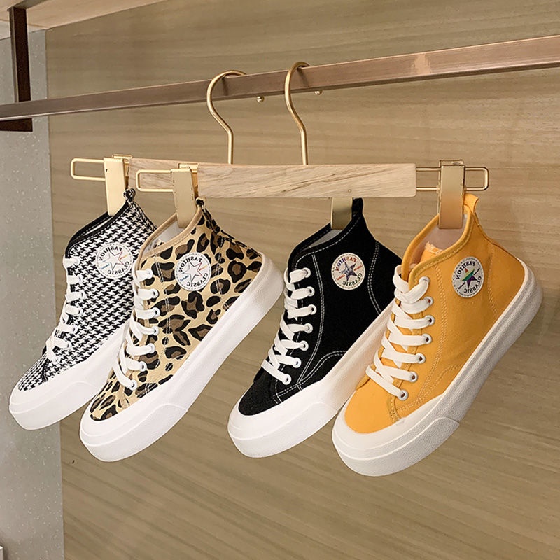 Giày Thể Thao canvas Cổ Cao Thời Trang Nữ Tính
