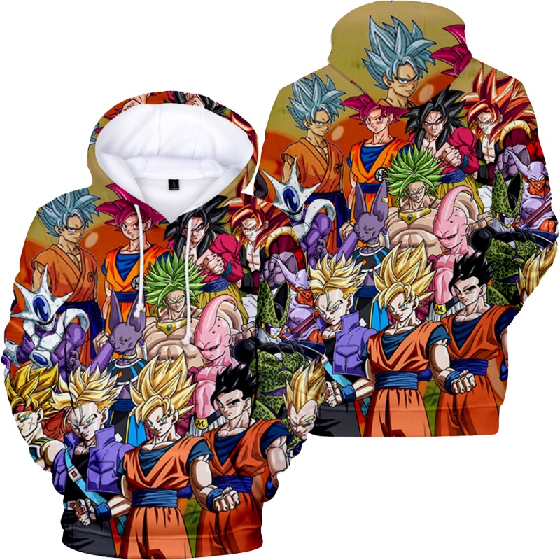 Áo hoodie Dáng Rộng In Hình goku Thời Trang Nhật Bản Cho Nam Nữ