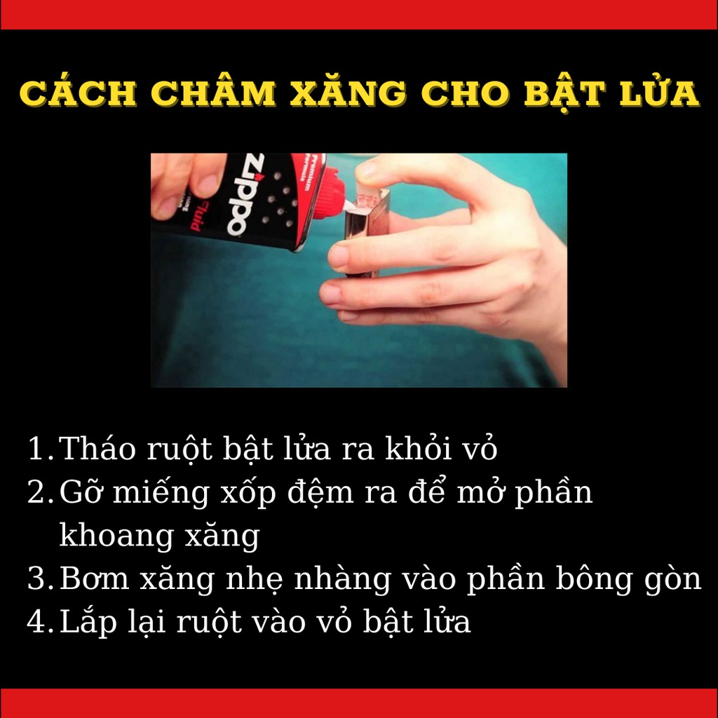 Phụ kiện Hộp-Quẹt Bật-Lửa dầu châm - tiết kiệm size nhỏ 20ml