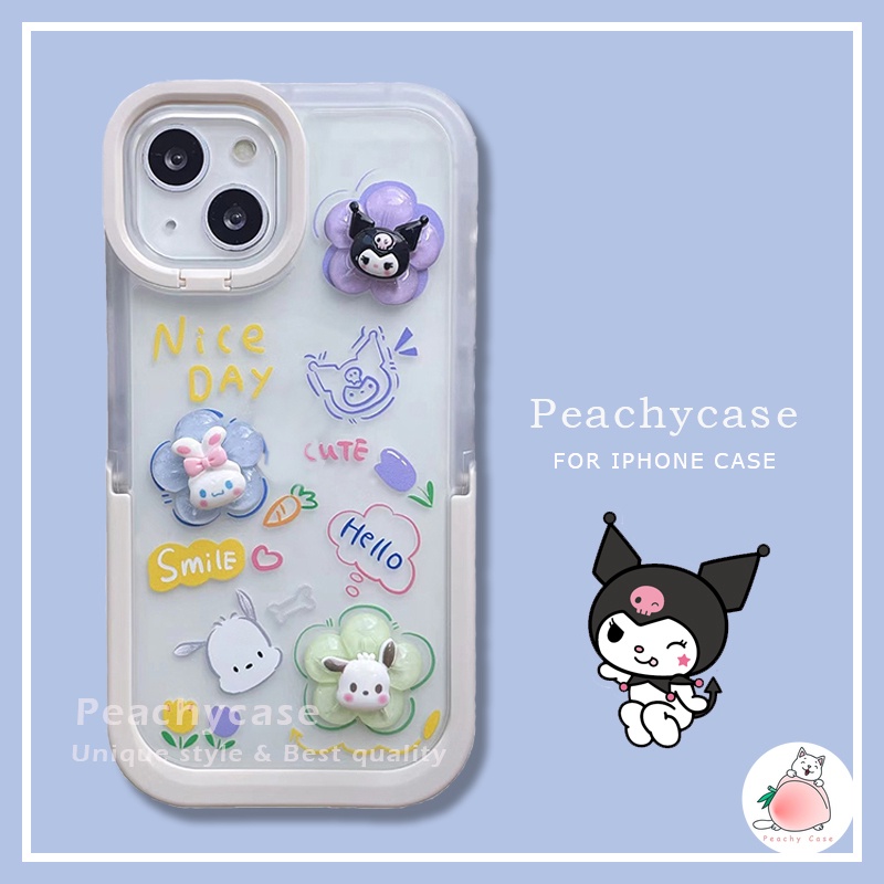 Ốp Điện Thoại TPU Mềm Có Giá Đỡ Hình Hoa 3D Dễ Thương Cho iPhone 14 13 12 Pro Max 11 Xr Xs Max X