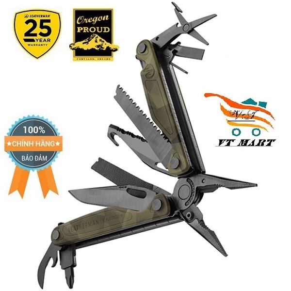 Leatherman Charge G10 Camo Hàng Chính hãng với 19 tool tiện lợi sử dụng trong gia đình + cắm trại |