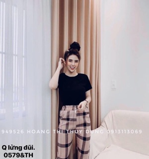 Quần đũi kẻ lửng li gấu - TH