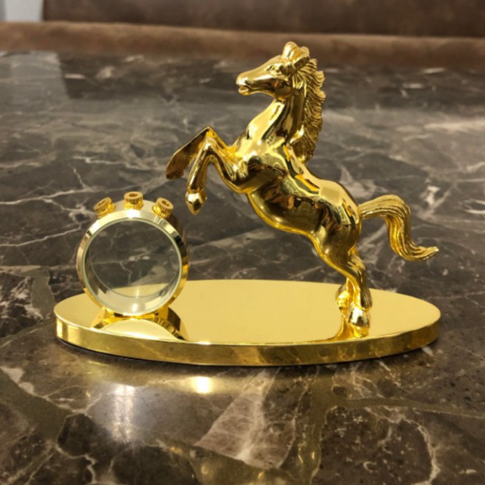 Sản Phẩm Bộ Tượng Ngụa Vàng Đúc Đồng-Nước Hoa Trang Trí Xe Hơi, Ô Tô Cao Cấp. Mã 72501 .