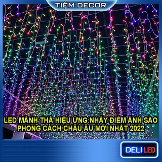 Đèn Led Thả Mành Cao Cấp⚡ 𝗡𝗵𝗮́𝘆 Đ𝗶𝗲̂̉𝗺 𝗖𝗵𝗮̂𝘂 𝗔̂𝘂 𝟮𝟬𝟮𝟮⚡ Mành Trang Trí Nhà Cửa, Đèn Rèm Ban Công, Sân Vườn