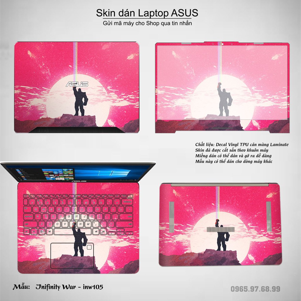 Skin dán Laptop Asus in hình Inifinity War (inbox mã máy cho Shop)