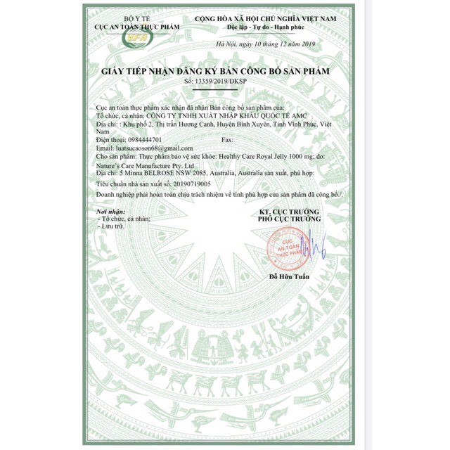 Viên uống sữa ong chúa đẹp da làm chậm lão hóa Healthy Care Royal Jelly 365 viên