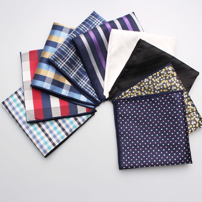 Khăn Tay Lụa Polyester Họa Tiết Chấm Bi Thời Trang Cho Nam