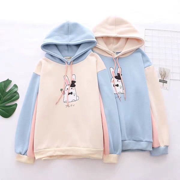 Áo Khoác Hoodie Nỉ Thời Trang Nữ In Hình Thỏ Cầm Củ Cải❤️FREESHIP❤️ | BigBuy360 - bigbuy360.vn