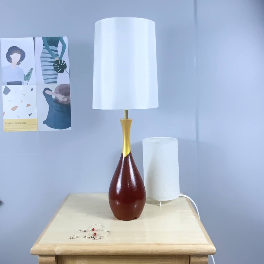 Đèn Bàn Gỗ Cổ Đồng BG016 Vietmake, Đèn Thiết Kế Sang Trọng