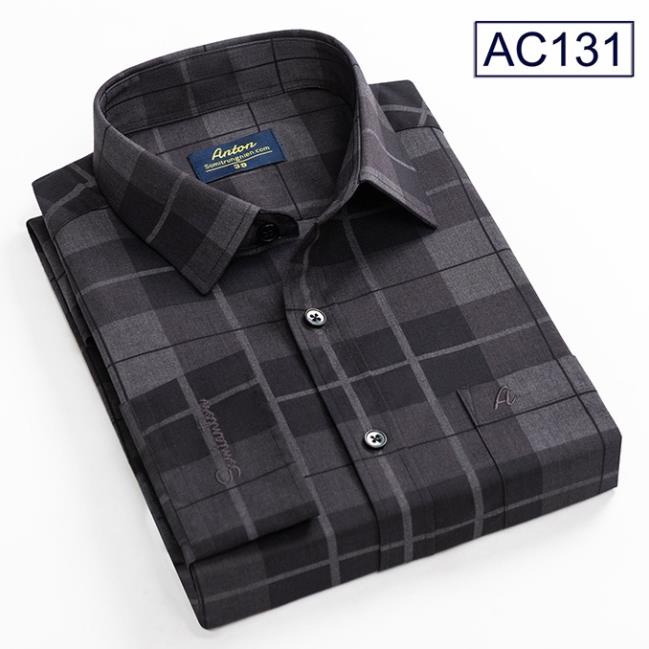 Áo Sơ Mi Nam Trung Niên Công Sở Dài Tay Anton Màu Xám Đậm Sợi Tre Thoáng Mát, Thấm Hút Mồ Hôi - AC131