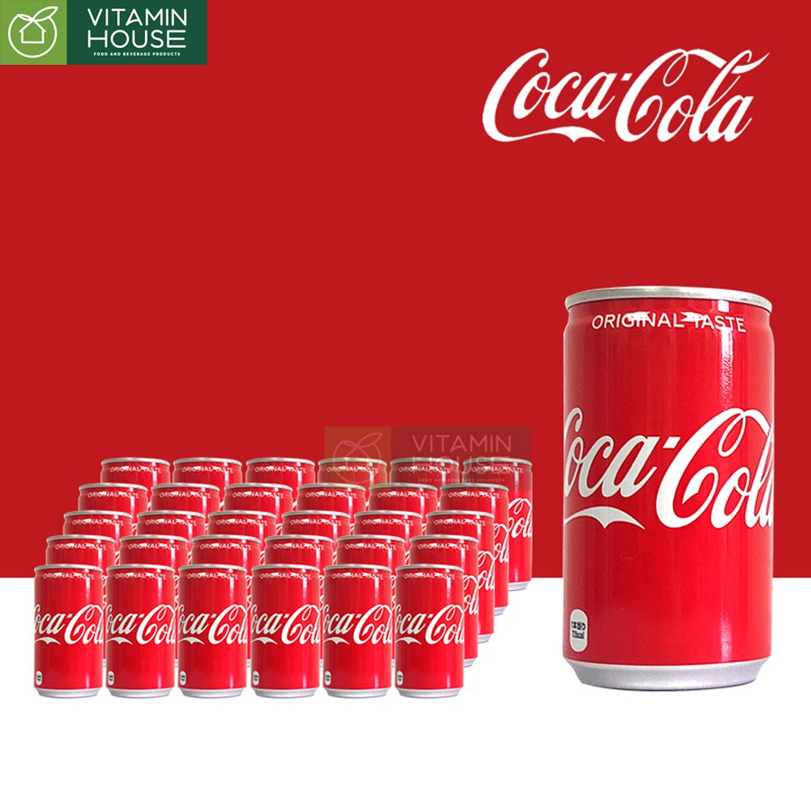 Thùng 30 Lon Coca Cola Nhật Bản Size mini 160ml [Vitamin House]