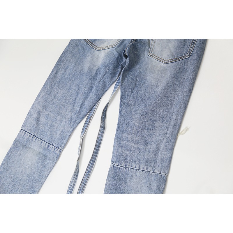 Quần jeans Fear Of God belted distressted denim jeans ss20