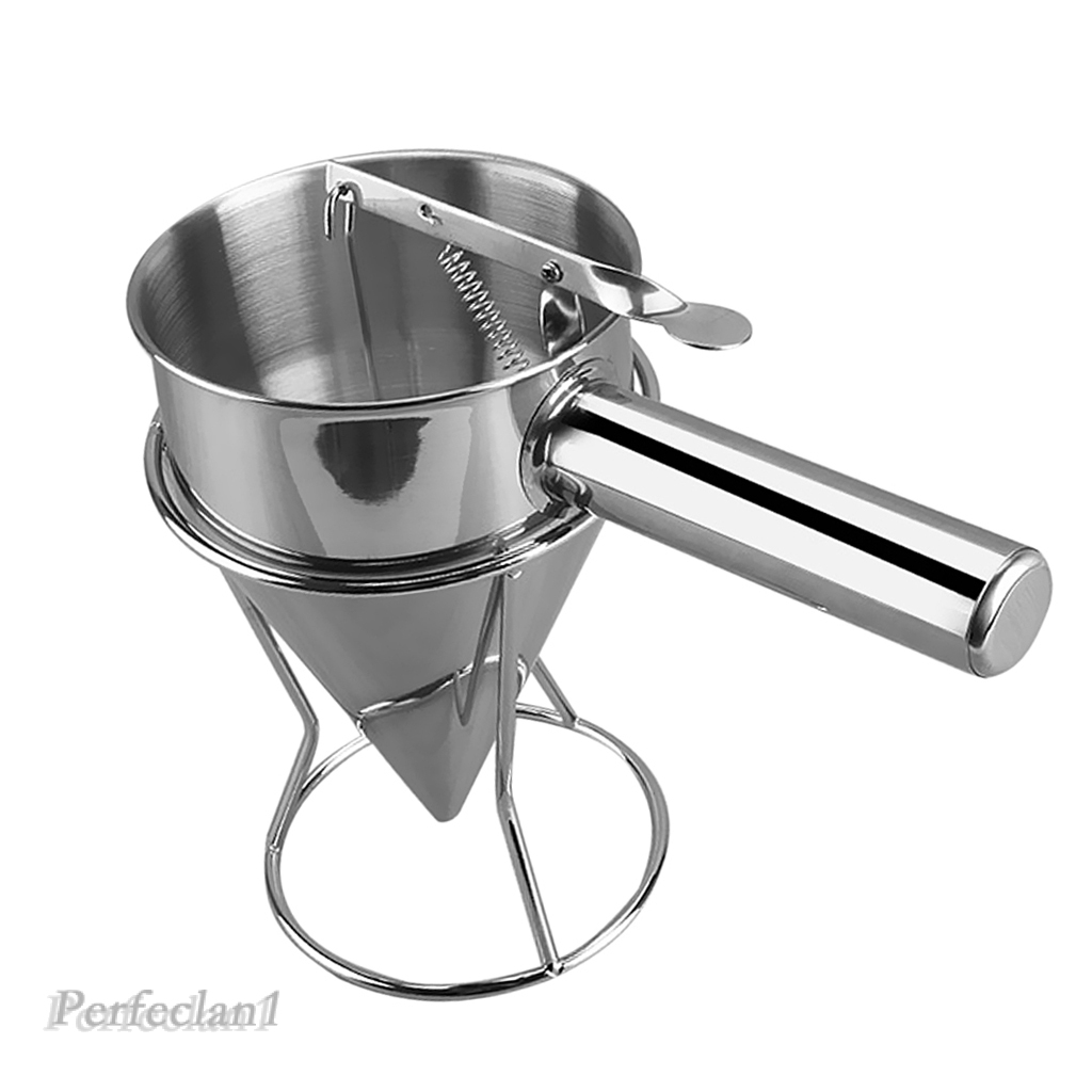 Phễu Làm Bánh Bạch Tuộc Bằng Thép Không Gỉ Có Giá Đỡ Cho Nhà Bếp Khách Sạn