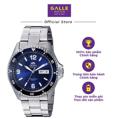 Đồng hồ cơ nam Orient Watch FAA02002D9 kiểu dáng thể thao bơi lặn chống nước 10 ATM, dây thép đeo tay cao cấp chính hãng