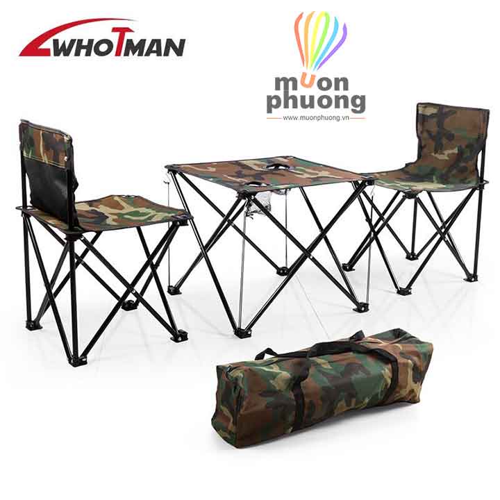 Bộ bàn và 2 ghế xếp nhỏ gọn kèm túi đựng dành cho các chuyến dã ngoại du lịch cắm trại - MUÔN PHƯƠNG SHOP