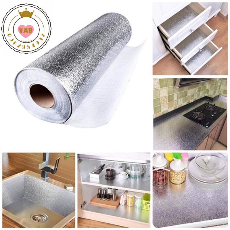 GIẤY BẠC DÁN TƯỜNG NHÀ BẾP CUỘN 2m*60cm