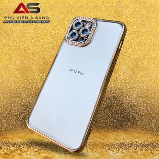 ỐP LƯNG IPHONE ĐÍNH ĐÁ BẢO VỆ VIỀN CAMERA CAO CẤP