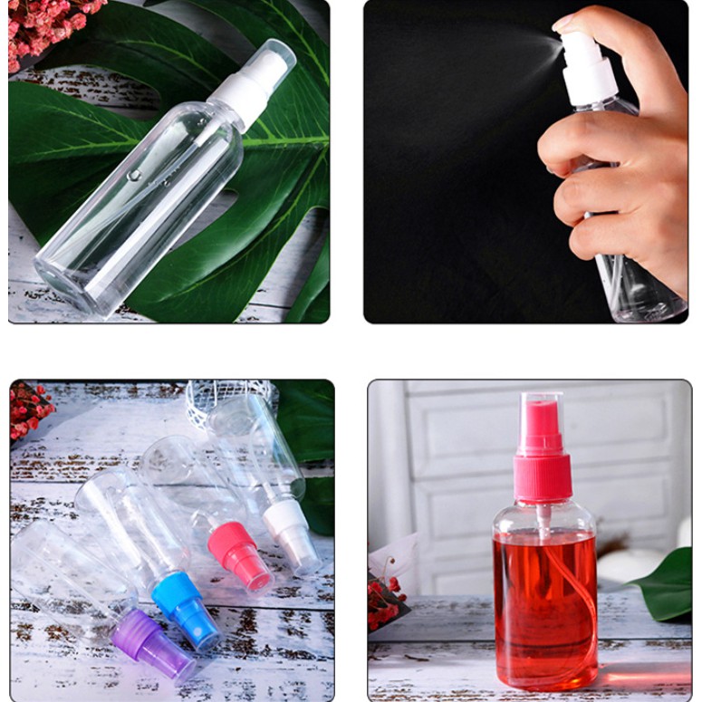 Bình xịt trong suốt đựng mỹ phẩm dung tích 30ml/50ml/80ml/100ml