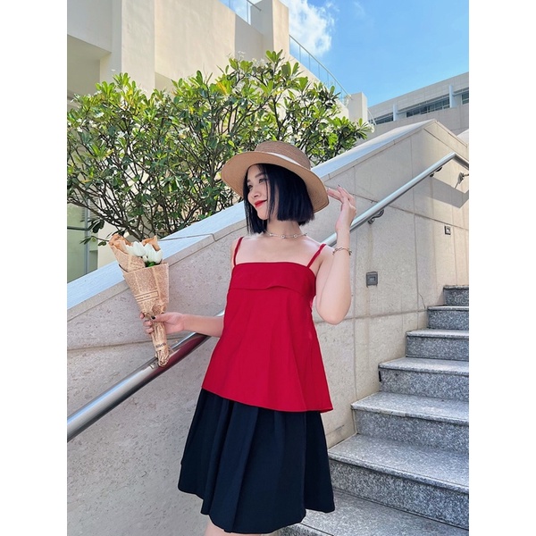 YU CHERRY | Áo hai dây lụa nữ Lili Silk Top YA368