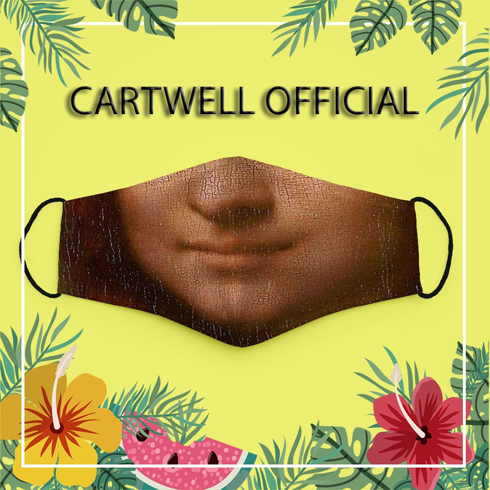 Khẩu trang in hình miệng mặt người dễ thương bựa hài Monalisa CARTWELL bảo vệ toàn diện vải cotton 100% phòng dịch bệnh