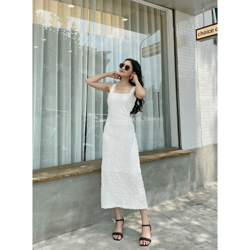 YU CHERRY | Đầm hai dây ôm thun gân đẹp hack dáng Cami Spandex Dress YD143