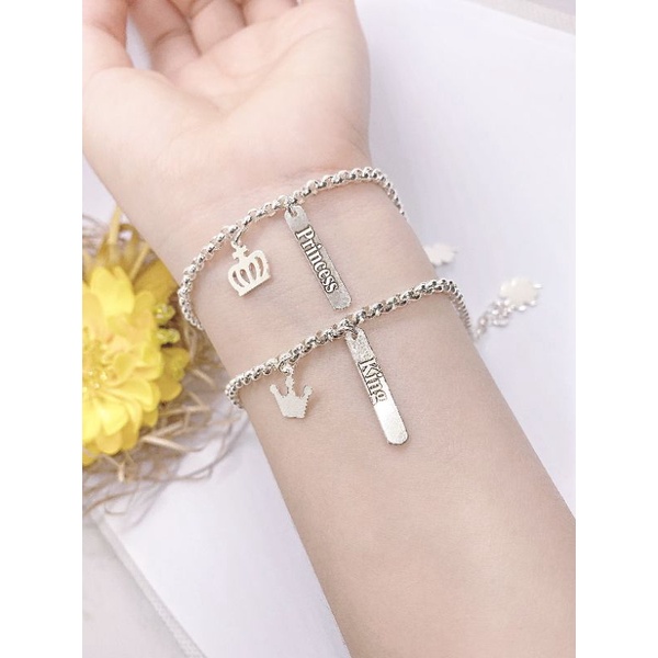 Lắc bạc đôi khắc chữ ( bạc chuẩn 100%)