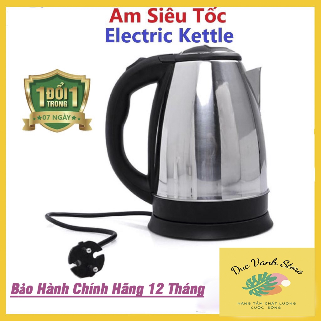 Ấm Đun Nước Siêu Tốc Electric Kettle 1.8L, Bảo Hành Chính Hãng, Lỗi 1 Đổi 1