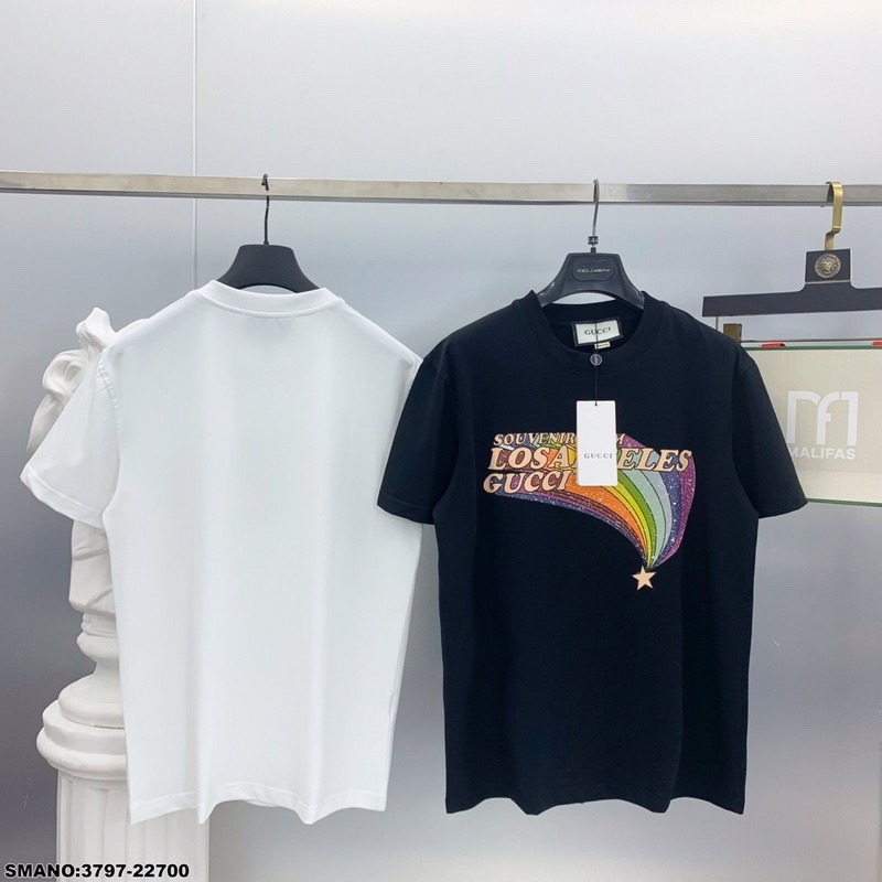 Áo Phông Nam GC Hoạ Tiết Kim Tuyến Siêu Đẹp - Áo Thun Nam GC Chữ In Cao Cấp