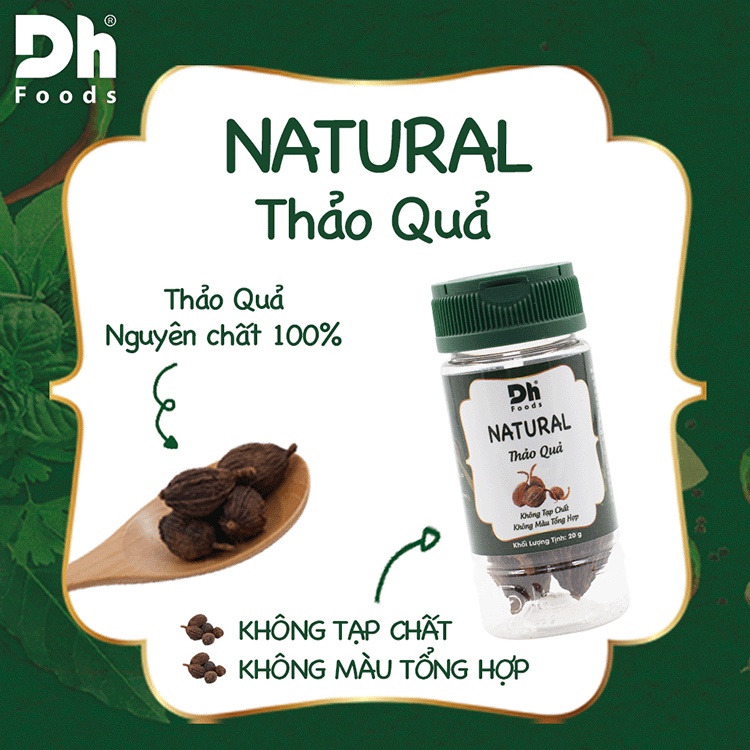 ( COMBO 2 HŨ) NATURAL Thảo Quả 20gr Dh Foods được mệnh danh là “Nữ hoàng gia vị”