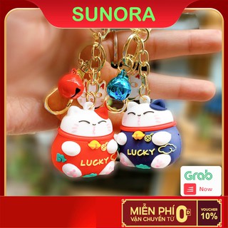 Móc Chìa Khoá Mèo Thần Tài May Mắn Móc Khóa Dễ Thương Quà Lưu Niệm Cho Cặp Đôi