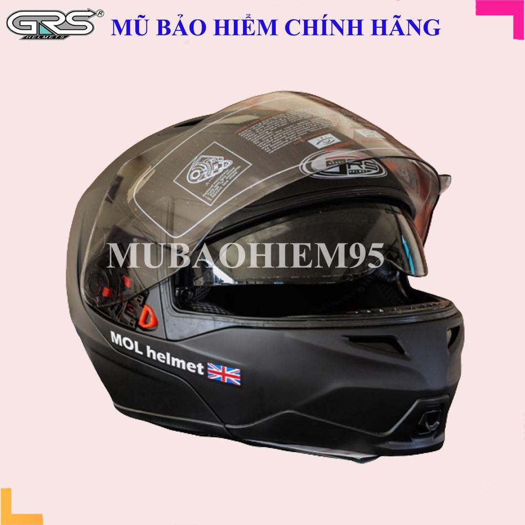 ♥️ Shop Uy Tín ♥️Mũ bảo hiểm lật hàm 2 kính đạt chuẩn DOT, hàng chính hãng 100% grsa639k-lót tháo vệ sinh được