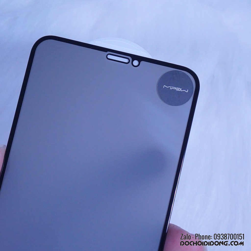 [TẶNG DÁN LƯNG]  Dán Cường Lực Chống Nhìn Trộm IPhone 12 11 Pro Max X XS Max XR 7 8 Plus Mipow Anti Spy Chính Hãng