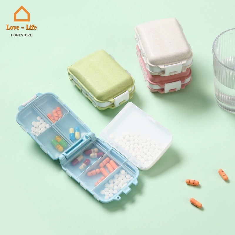 Hộp Đựng Thuốc 8 Ngăn 10x6.5x3.5cm Chống Ẩm