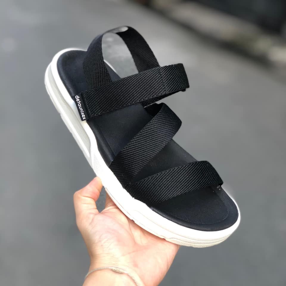 Giày sandal nữ DETA đế cao su liệu vả canvas siêu nhẹ dáng Unisex cho cả nam/nữ 1515 (FORM TO LỆCH 1 SZ)