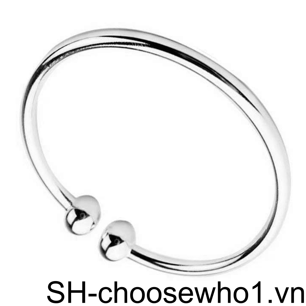 [choosewho1] Vòng Tay Hợp Kim Hở Hai Đầu Mạ Bạc Làm Quà Tặng Sinh Nhật Cho Nữ