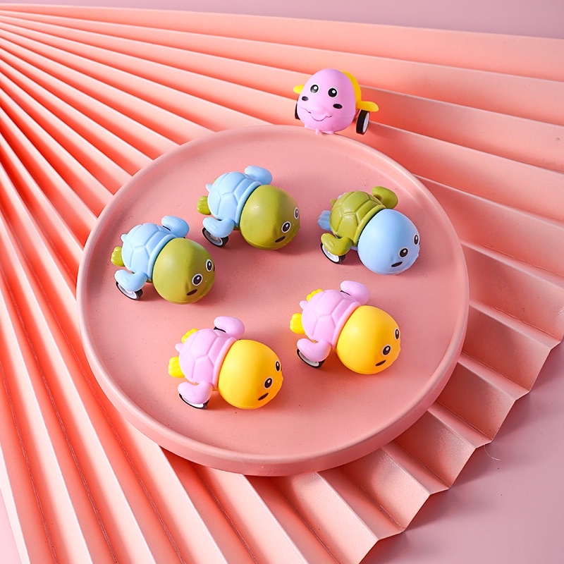 [ Rẻ Vô Địch ] Đồ Chơi Con Rùa Mini  Chạy Cót, Xe Vịt Hoạt Hình Chạy Cót Cho Bé.