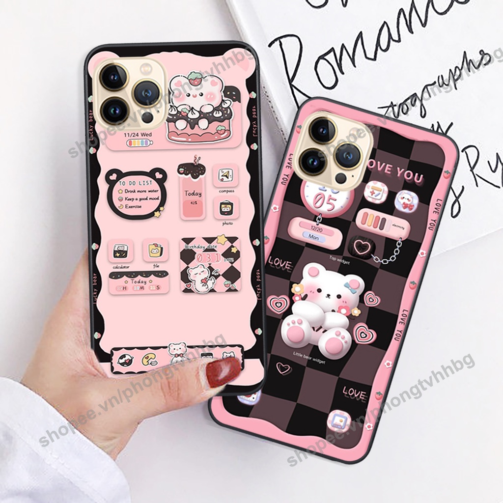 Ốp lưng Iphone 13-IPHONE 13 PRO-IPHONE 13 PRO MAX gấu,thỏ trắng , đồng hồ dễ thương cute cực đẹp