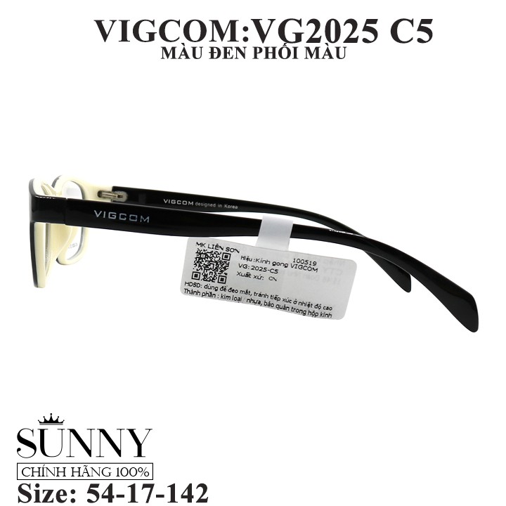 Gọng kính chính hãng nam nữ Vigcom VG2025 C5 màu sắc thời trang ,thiết kế dễ đeo bảo vệ mắt