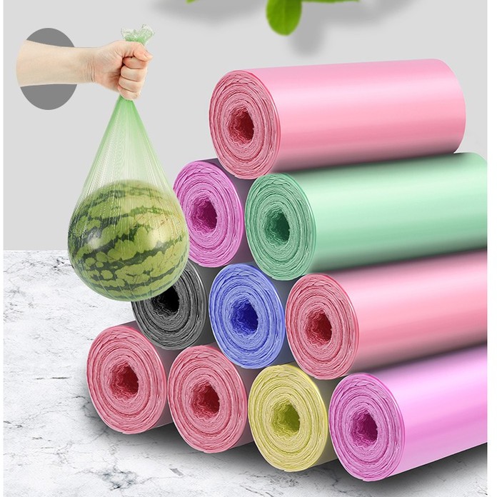 Gói 5 cuộn 100 túi rác Size 45x50cm, Túi rác sinh học tự hủy tiện lợi
