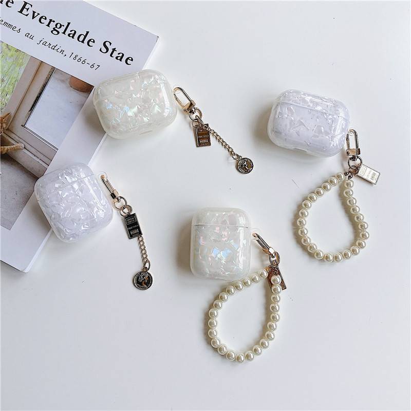 Vỏ đựng hộp sạc tai nghe SPRISE không dây họa tiết đá cẩm thạch và ngọc trai thích hợp cho Airpods 1/2/3 Pro