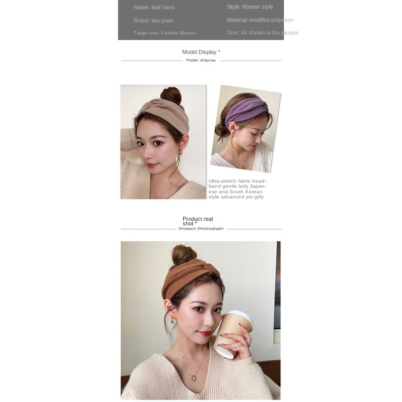 Băng Đô Cài Tóc Vải Lông Thỏ Bản Rộng Phong Cách Hàn Quốc Đơn Giản Thích Hợp Cho Rửa Mặt