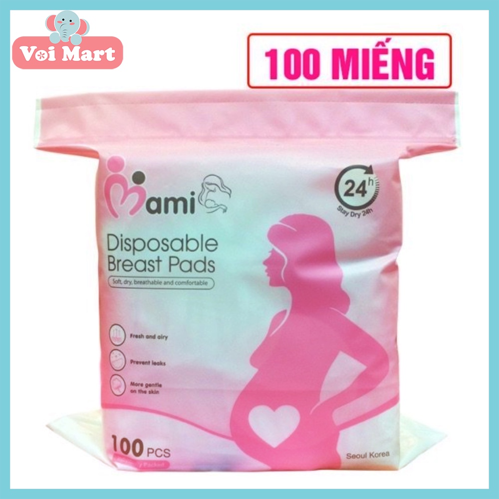 Hộp 100 Miếng Lót Thấm Sữa MamiCare  Chống Tràn, Siêu Thấm, Siêu Mỏng Cấu Tạo 3D Thoáng Khí