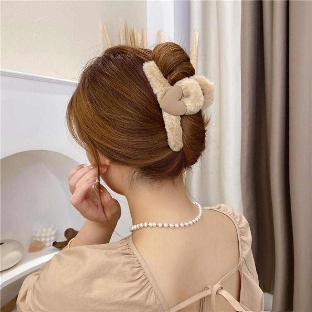 Kẹp Tóc Phối Lông Nhung Phong Cách Vintage Ngọt Ngào Cho Nữ
