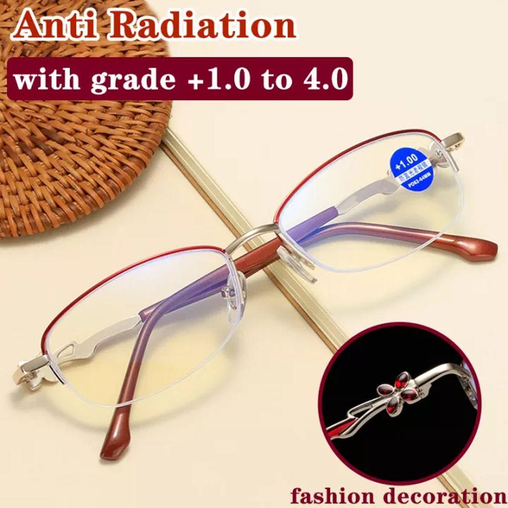 MXGOODS Kính Chống Bức Xạ Và Mệt Mỏi Gọng Kim Loại Dùng Đi Du Lịch