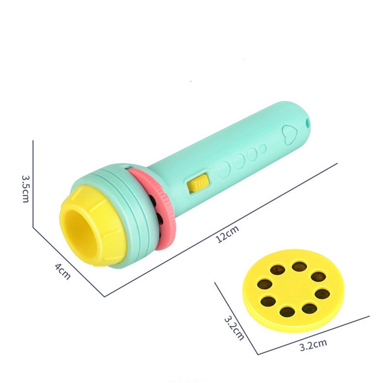Đèn pin chiếu hình cho bé 10 đĩa 80 hình chiếu ngộ nghĩnh