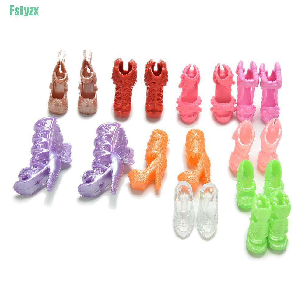 fstyzx 20 Pcs/10 Pairs Fashion Shoes for 11&quot; Barbies Dolls Fixed Styles Color Random
