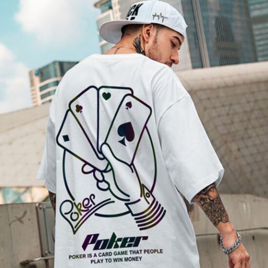 [ĐỘC QUYỀN]  Áo Thun Nam Phản Quang In hình LÁ BÀI, áo chất, đi đêm, đi phượt bao ngầu, nhìn đã mắt