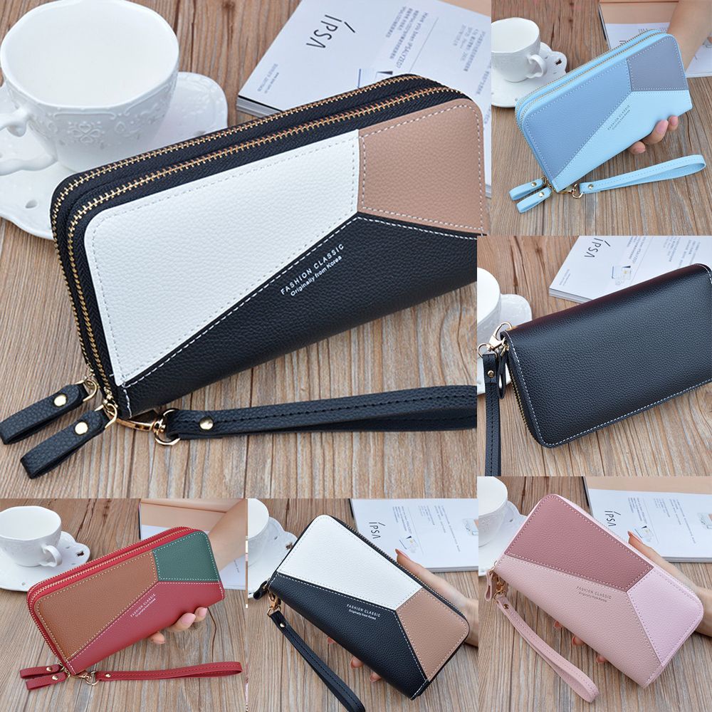 Ví da PU dáng dài hai lớp thời trang dành cho nữ