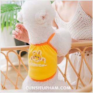Áo thun 2 dây hình con thỏ đáng yêu cho chó mèo