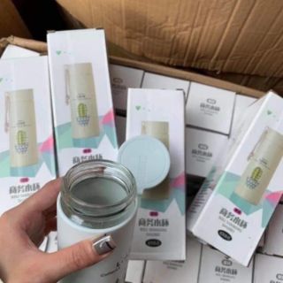 Bình thủy tinh bọc nhựa 450ml xương rồng